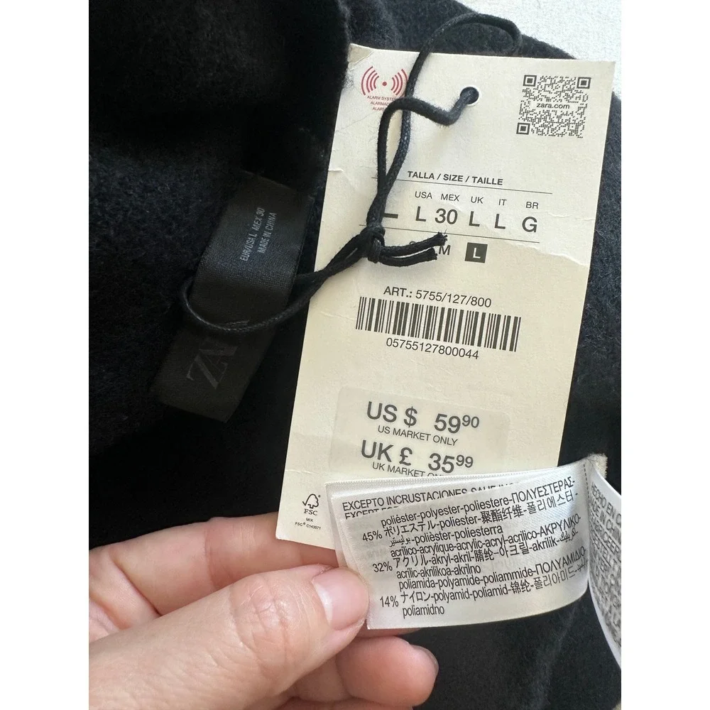 NWT Zara High Neck Sleeveless Asymmetric Hem Knit Top Open Side Appliques L - Picture 10 of 12